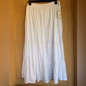 Sears White Maxi Tiered Skirt